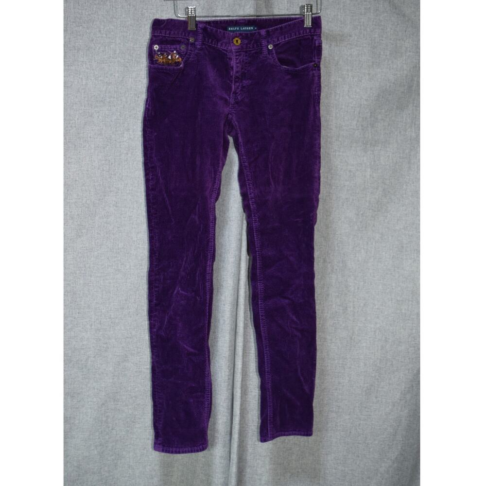 Ralph Lauren Purple Corduroy Skinny Pants Size 4